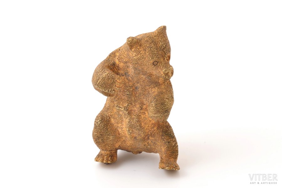 статуэтка - элемент декора "Медведь", бронза, h 7.1 см, вес 370 г.