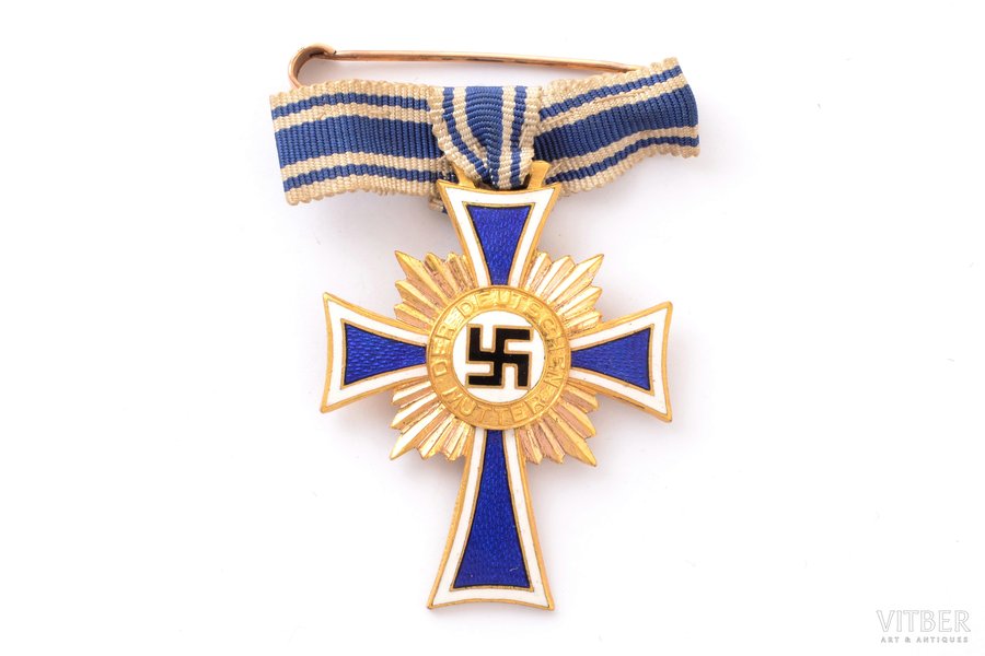 Почётный крест немецкой матери, Третий Рейх, 1-я степень, Германия, 30е-40е годы 20го века, 45 x 35.5 мм, в футляре