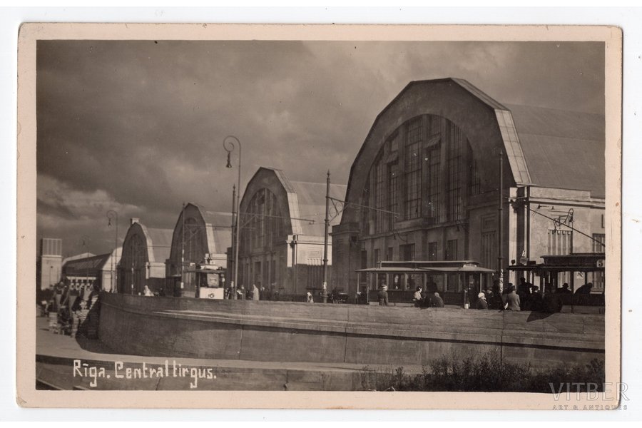 фотография, Рига, Центральный рынок, Латвия, 20-30е годы 20-го века, 14х9 см
