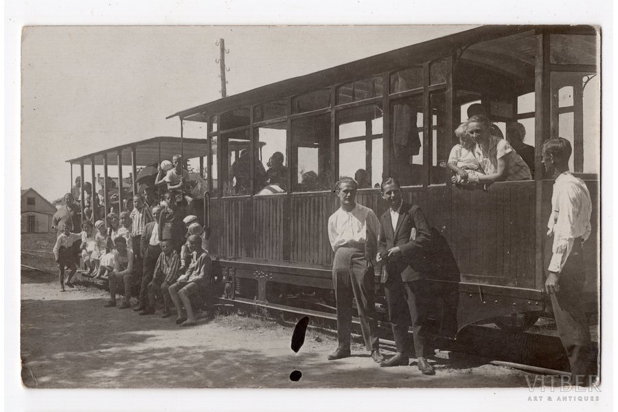 фотография, трамвай, Латвия, 20-е годы 20-го века, 13.8х8.8 см