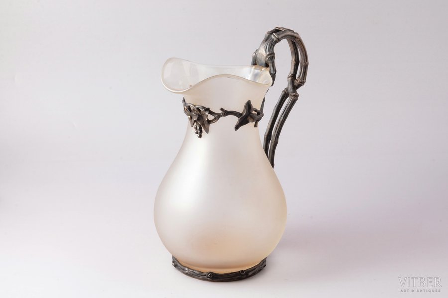 jug, silver, 84 standard, glass, h 23.8 cm, Nichols & Plinke, master Robert Kohun, 1874-1883, St. Petersburg, Russia