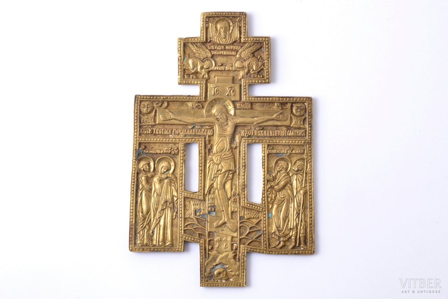 krusts, Kristus Krustā Sišana, bronza, Krievijas impērija, 19. un 20. gadsimtu robeža, 16.4 x 11 x 0.4 cm, 258.70 g.