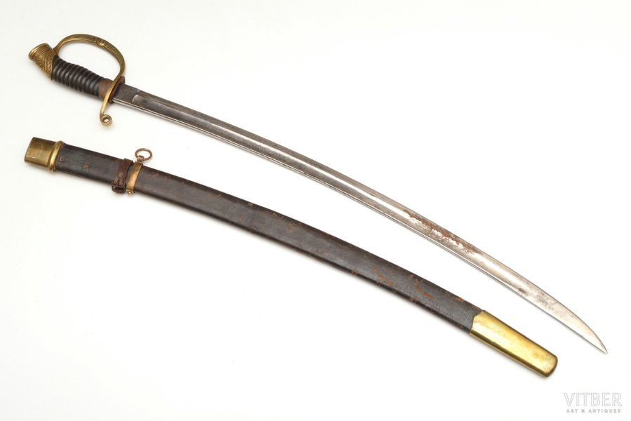 sabre, Nicholas II, blade of artillery sabre, Zlatoust, total length 87.8 cm, blade length 74.2 cm, Russia, the border of the 19th and the 20th centuries