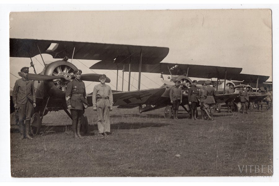 фотография, Латвийская армия, Авиационный полк, Латвия, 20-30е годы 20-го века, 13.6х8.6 см
