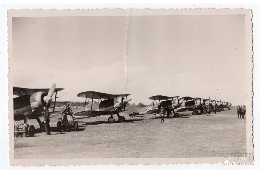 фотография, Латвийская армия, Авиационный полк, Латвия, 20-30е годы 20-го века, 13.8х8.8 см
