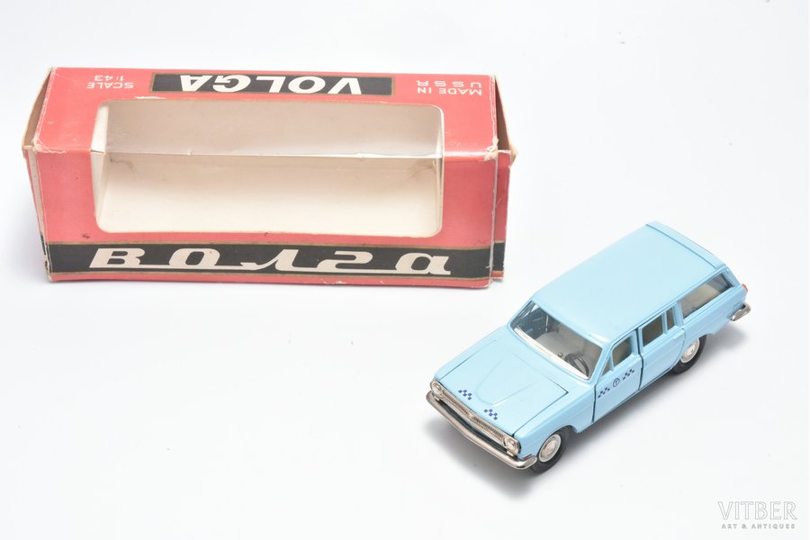 car model, GAZ 24 02 Volga Nr. A13, "Taxi", metal, USSR, 1983
