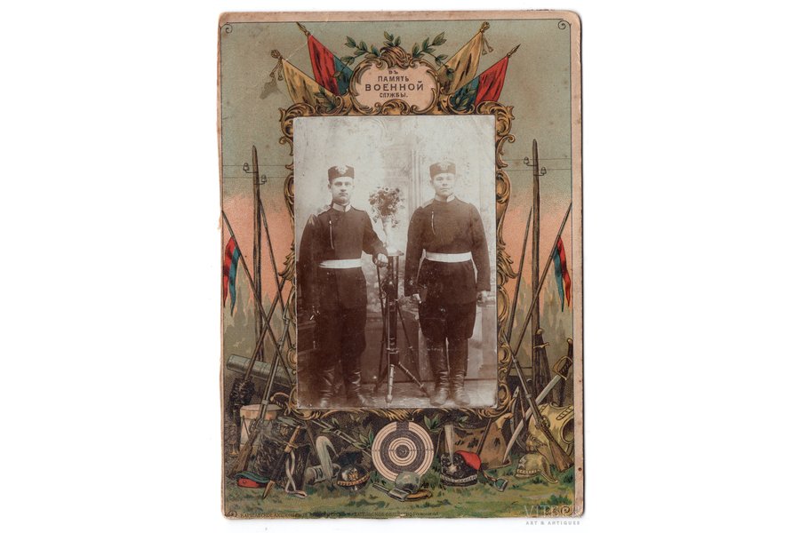 photography, Imperial Russian Army, on cardboard, portrait of soldiers, Russia, beginning of 20th cent., 9.4х6.5 cm
