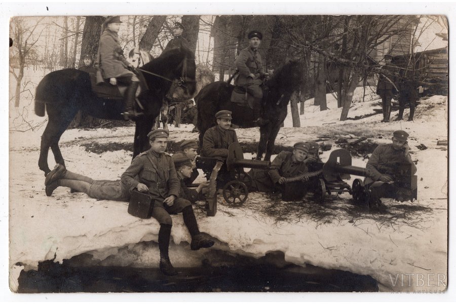 фотография, Латвийская армия, Освободительная война, Латвия, начало 20-го века, 14х8.8 см
