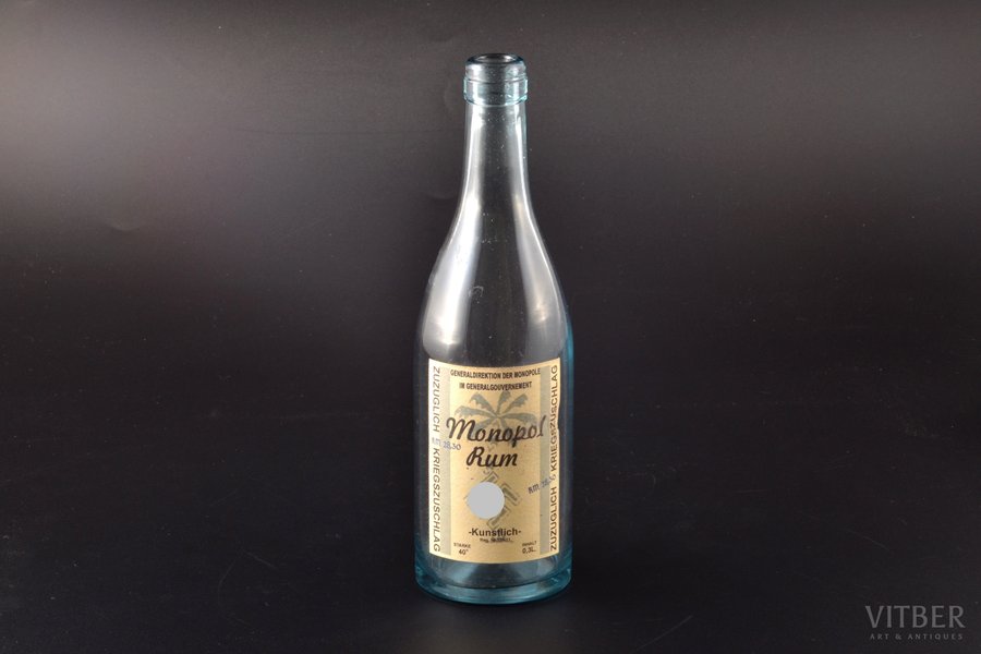 бутылка, "Monopol Rum", Третий рейх, Германия, 40-е годы 20го века, h 20.3 см