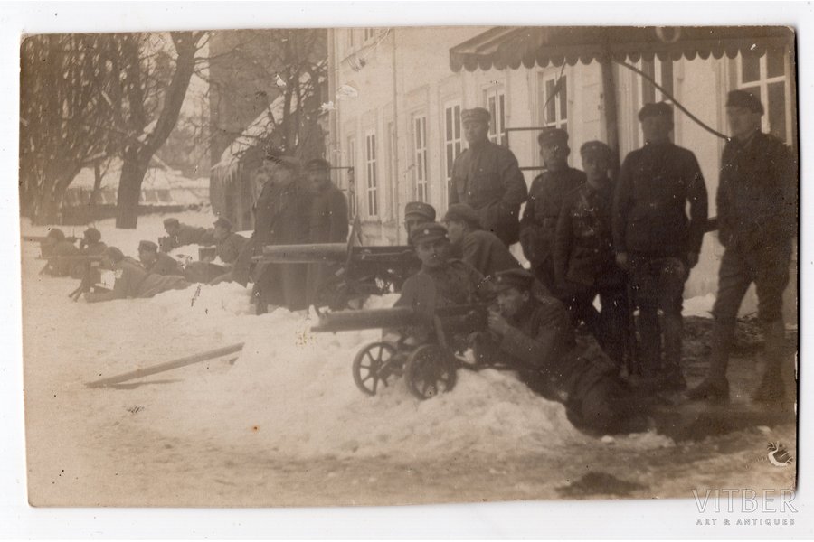 фотография, Латвийская армия, Освободительная война, Латвия, начало 20-го века, 13.6х8.4 см