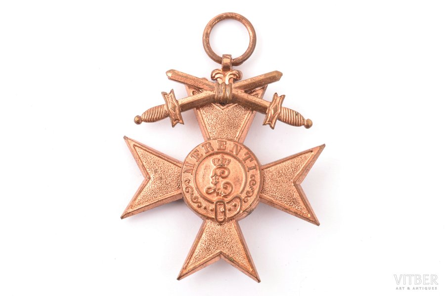 badge, Bavarian War Merit Cross 3rd class with swords, Germany, beginning of 20th cent., 50 x 44 mm, 22.35 g