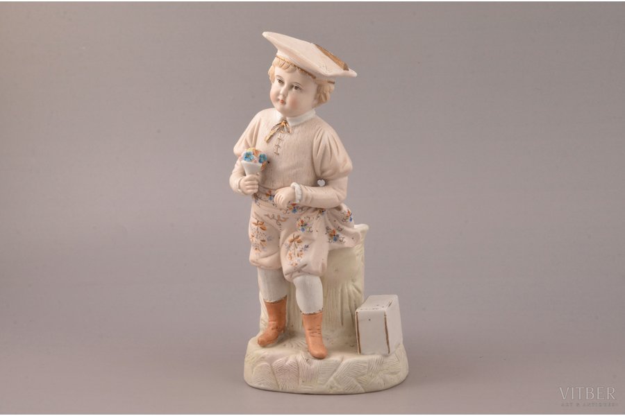 figurine, A Boy, bisque, Russia, M.S. Kuznetsov manufactory, the border of the 19th and the 20th centuries, 20 cm, Dulevo factory