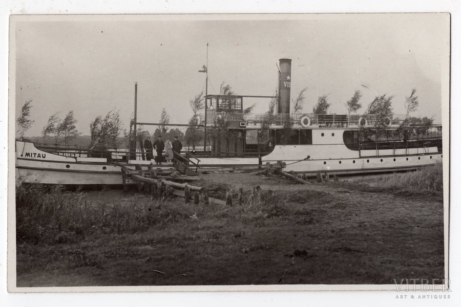 photography, river ship "Mitau", 20-30ties of 20th cent., 14х8.8 cm
