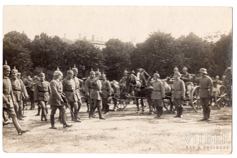 фотография, открытие памятника немецкому солдату, "деревянный фриц", Латвия, Российская империя, Германия, начало 20-го века, 14х9 см