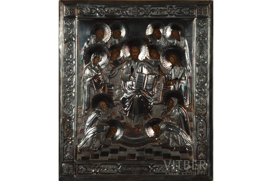 Вседержитель, доска, серебро, 84 проба, Российская империя, 19-й век, 52 x 45 см