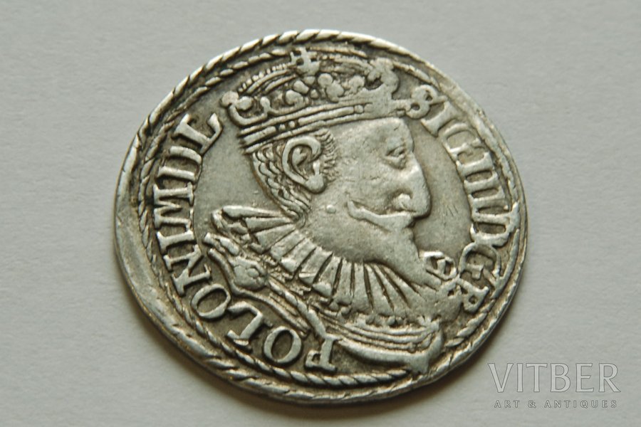 1 грош, 1597 г., IF, Польша, 2.45 г, XF