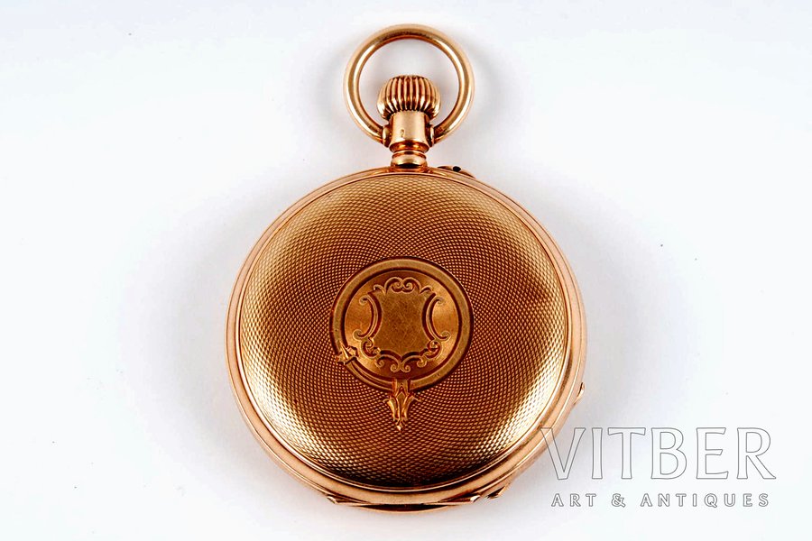 карманные часы, "Moser", Швейцария, начало 20-го века, золото, 56 проба, 96 г