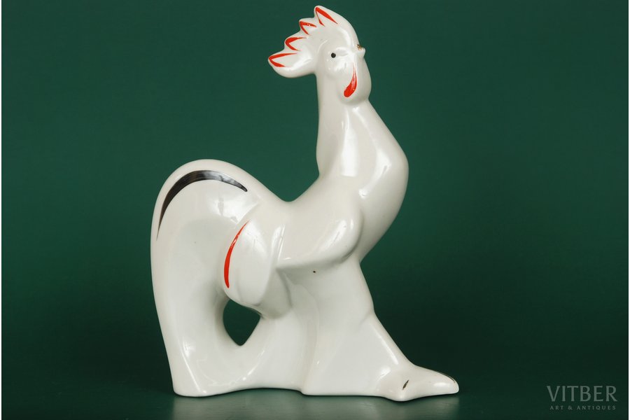 figurine, Chicken, porcelain, Riga (Latvia), USSR, Riga porcelain factory, the 50ies of 20th cent., 16 cm