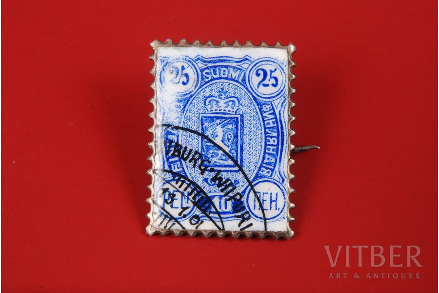 badge, Russian-finnish stamp, hallmark 800, silver, Finland