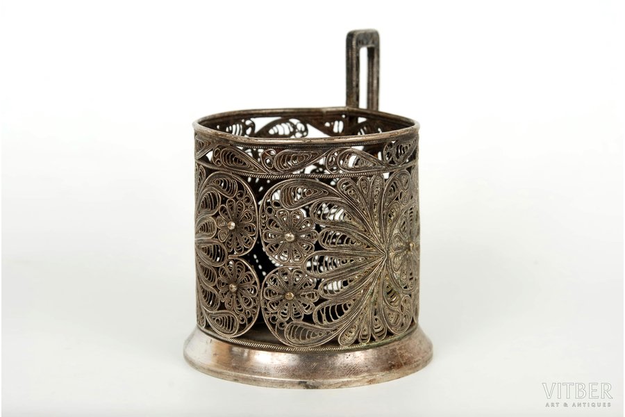 tea glass-holder, FTY "KHI", filigree, USSR, the 60-80ies of 20th cent.