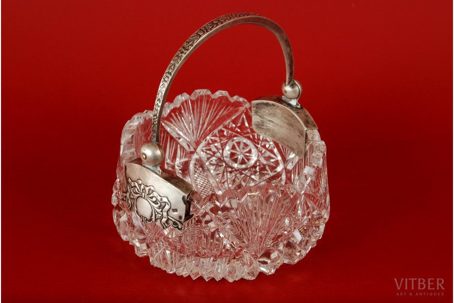 candy-bowl, silver, 875 standard, the 20-30ties of 20th cent., Latvia