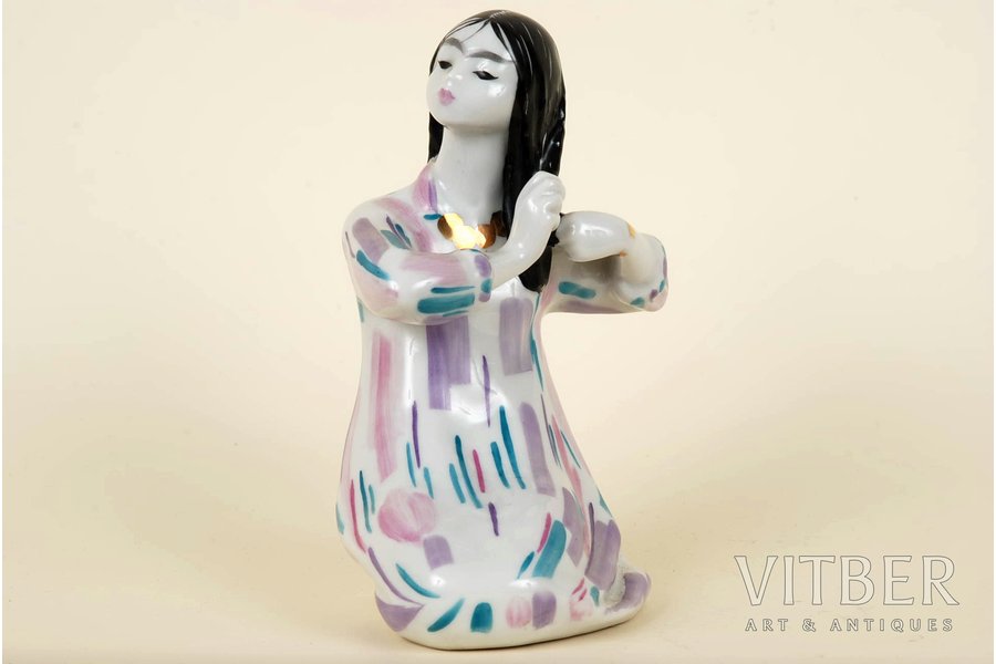 figurine, Uzbek girl, porcelain, USSR, LFZ - Lomonosov porcelain factory, the 60ies of 20th cent.
