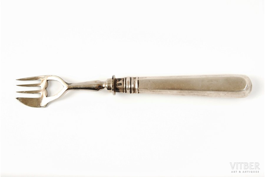 fork, silver, 84 standard, the 2nd half of the 19th cent., St. Petersburg, Russia, 17 cm