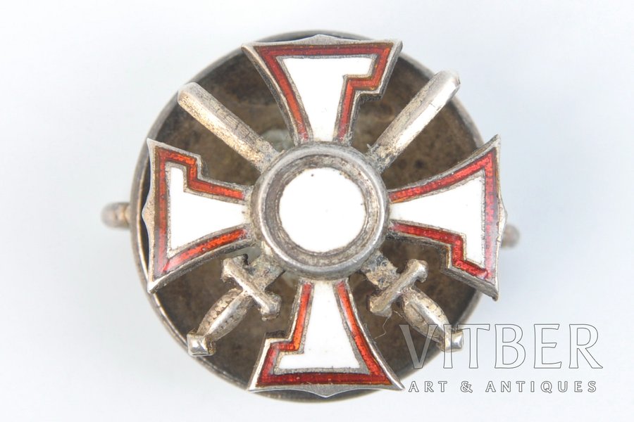 badge, tiny badge of the Military Order of Lachplesis, Latvia, 20-30ies of 20th cent., 18 x 18 mm