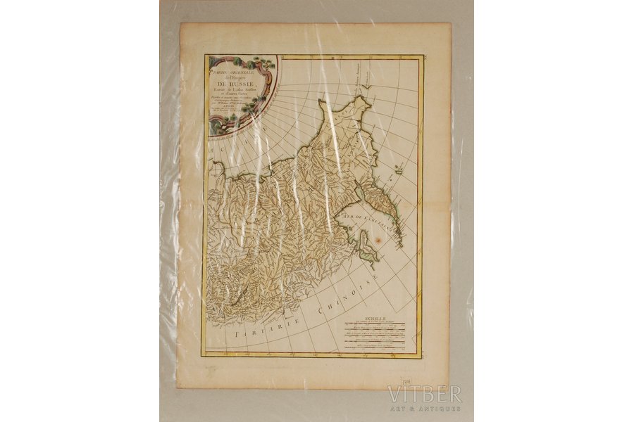 karte, Krievijas impērijas austrumu daļa, 1771 g., 52 x 34.5 cm
