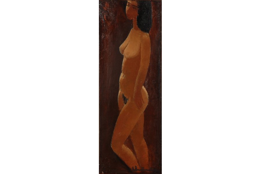 Mūrnieks Laimdots (1922-2011), "Akts", 1978 g., audekls, eļļa, 66.5 x 24.5 cm