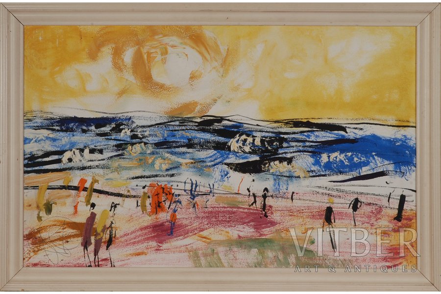 Pauluks Janis (1906-1984), "Jurmala", carton, oil, 49.5 x 79.5 cm
