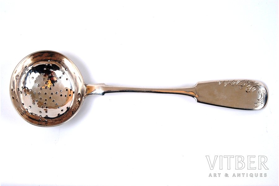 spoon, strainer, silver, 84 standard, 42.3 g, Russia