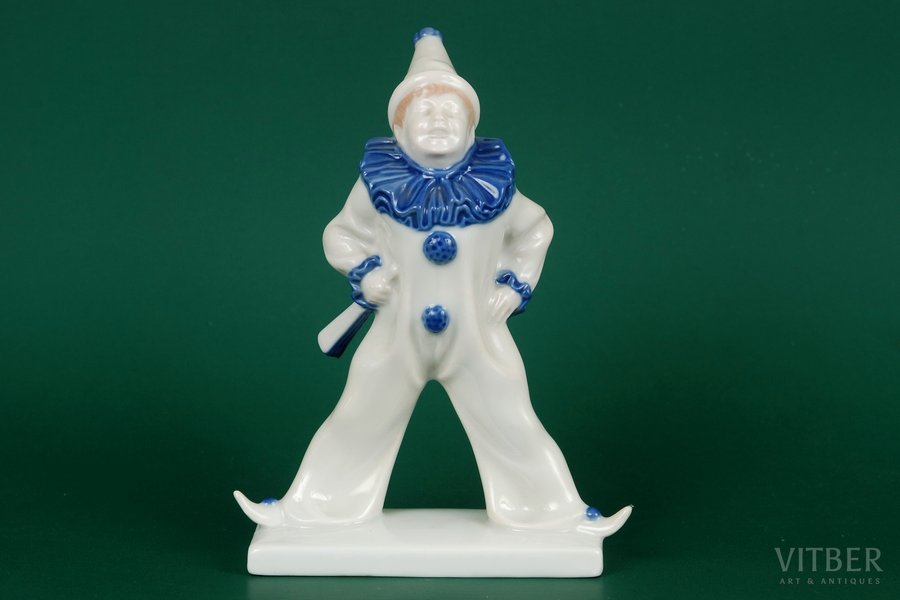 figurine, Clown, porcelain, Germany, Rosenthal, the 30ties of 20th cent., 16 cm