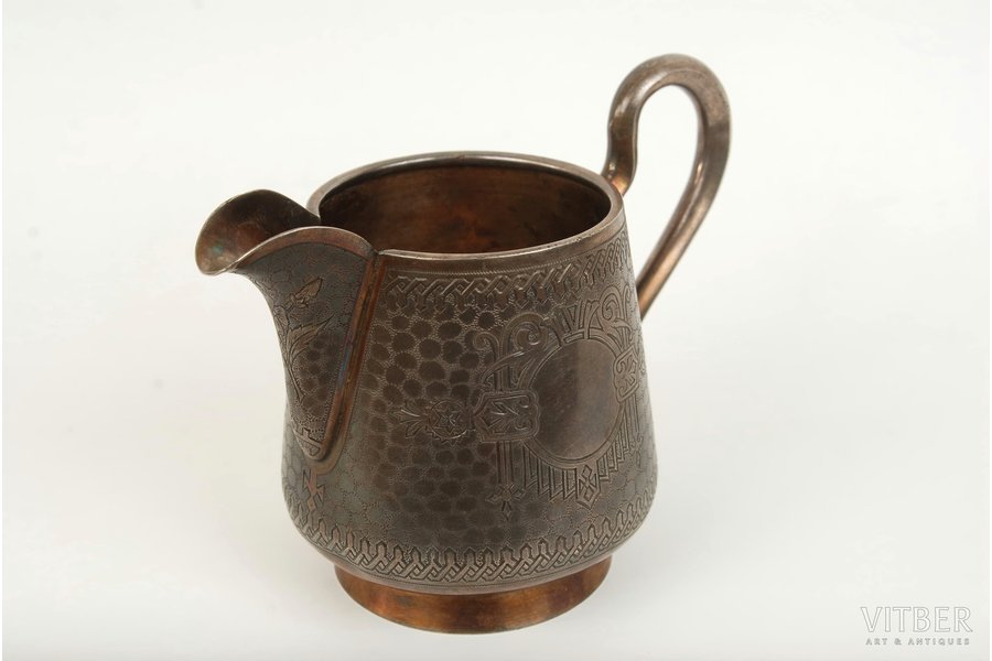 cream jug, silver, Milyukov, 84 standard, 208 g, the 2nd half of the 19th cent., Russia