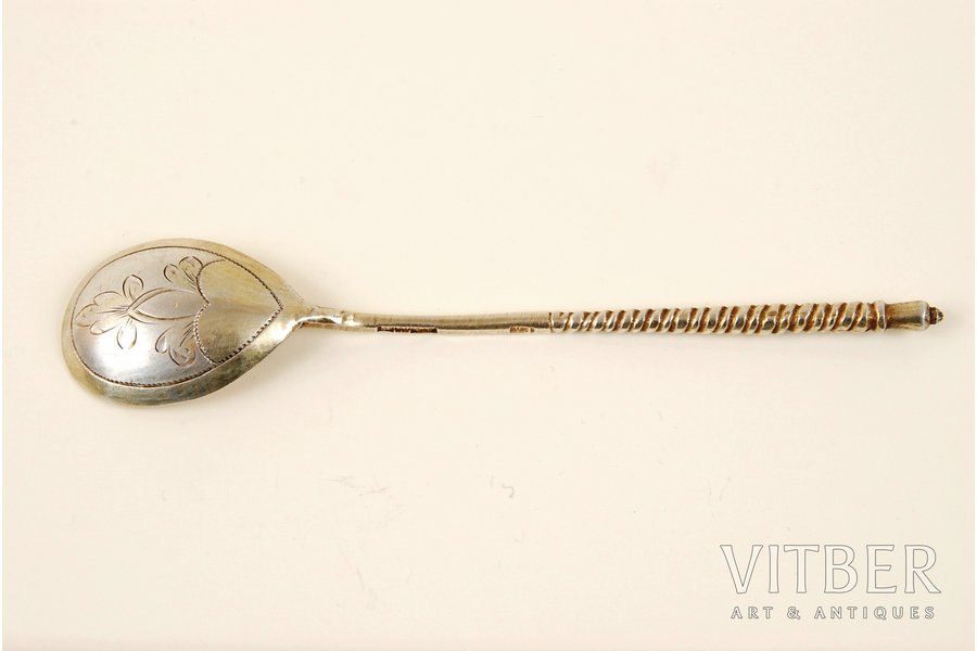 spoon, silver, 84 standard, 15.4 g, the 2nd half of the 19th cent., Moscow, Russia