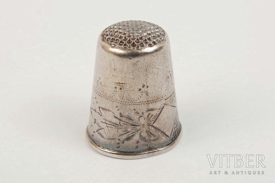thimble, silver, 84 standard, 6.4 g, the beginning of the 20th cent., Russia
