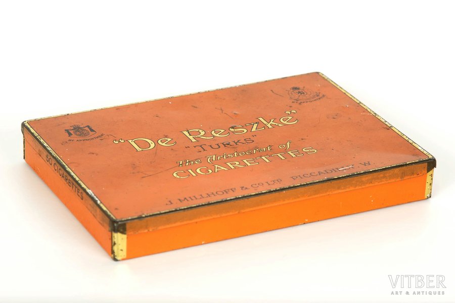 kastīte, "De Reszke", metāls, Lielbritānija, 20 gs. 20-30tie gadi