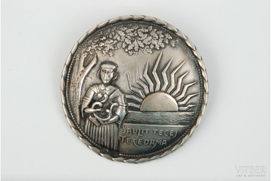 Sakta "Sun", silver, 875 standard, 8.5 g., the size of the ring 5, the 20-30ties of 20th cent., Latvia