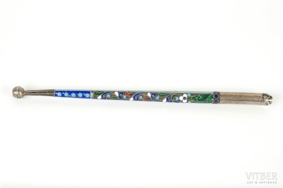 spalvu pildspalva, sudrabs, 916 prove, 16.1 g, 20 gs. 20-30tie gadi, PSRS, 16 cm, artelis IZO