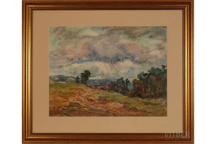 Pankoks Arnolds (1914-2008), Landscape, paper, water colour, 41 x 53 cm