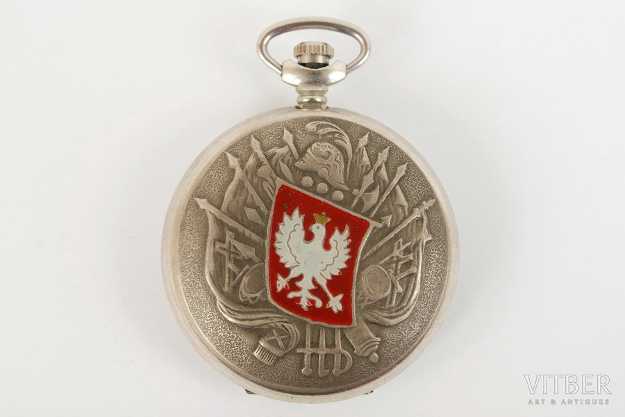 kabatas pulkstenis, "Molnija", emaljas, PSRS, 20. gs. sākums, metāls, strādā, ideāls stāvoklis, diametrs 5 cm