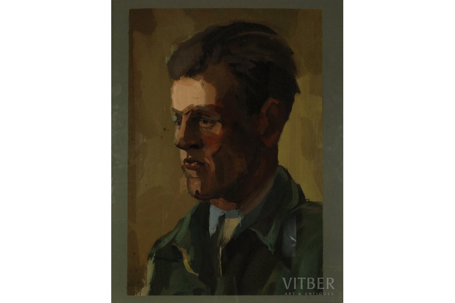 Берзиньш Борисс (1930-2002), Портрет Освальда, бумага, гуашь, 63 x 42.5 см
