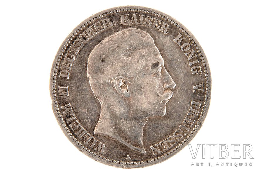 5 markas, 1902 g., A, Prūsija, Vācija, 27.7 g