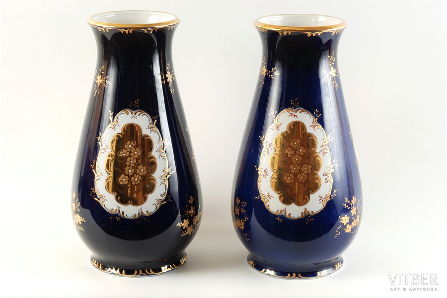 vase, set, Rīga porcelain factory, Riga (Latvia), USSR, the 70-80ies of 20th cent., 31 cm