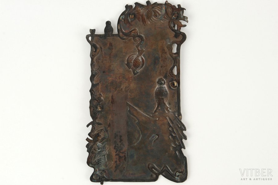 cover plate, silver, Pyotr Milyukov, art-nouveau, 84 standard, 91.5 g, the beginning of the 20th cent., Russia, 19 x 10 cm