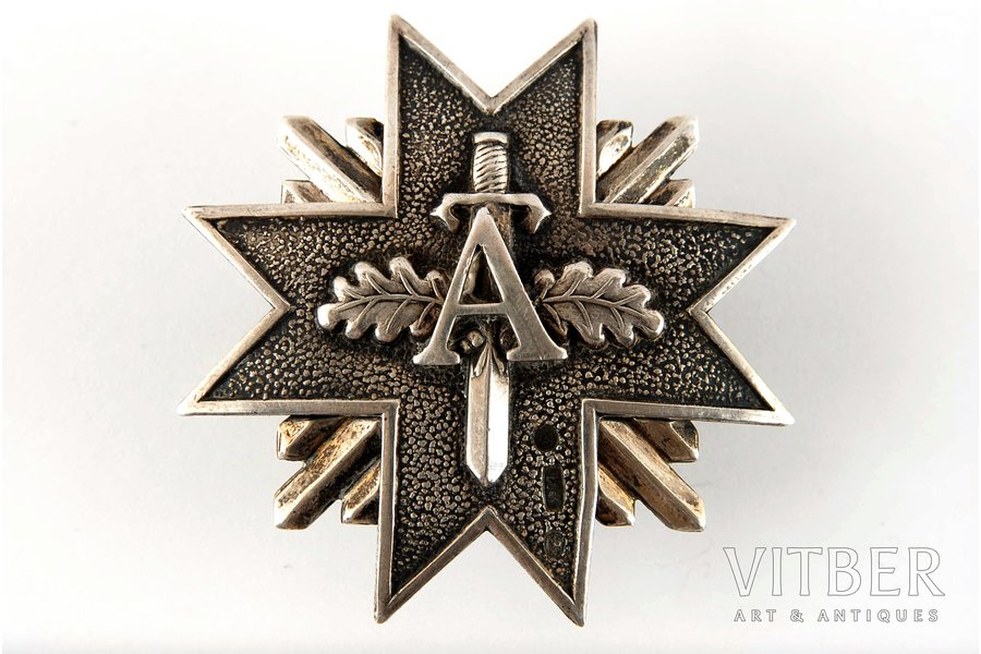 badge, Aizsargi (Defenders) breast badge, silver, Latvia, 20-30ies of 20th cent.