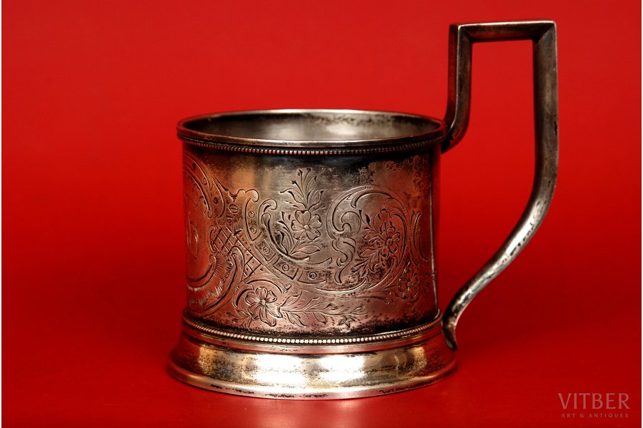 tea glass-holder, silver, A.S. Martianov, 84 standard, 138 g, the beginning of the 20th cent., St. Petersburg, Russia