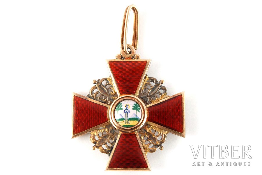 ordenis, Svētas Annas 3. pakāpes, zelts, Krievijas Impērija, 20.gs. sākums