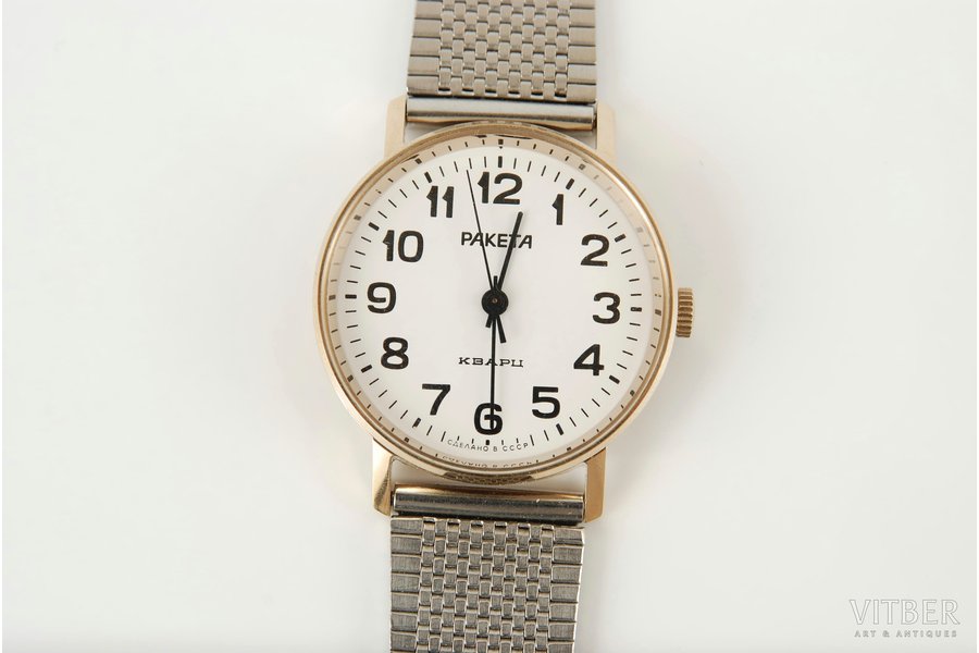 wristwatch, "Raketa", Quartz №538, USSR, the 80ies of 20th cent., metal, ~ 1989 y.