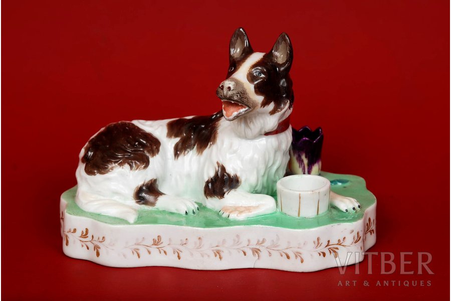 figurine, Dog, porcelain, Russia, Gardner manufactory, the 19th cent., restoration